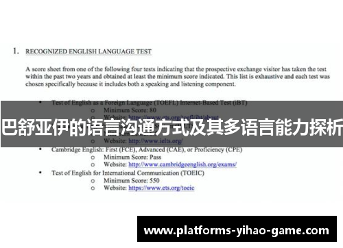 巴舒亚伊的语言沟通方式及其多语言能力探析